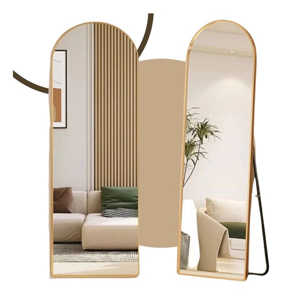 Espelho Pinterest Grande com Suporte e Moldura Dourada - Lojas Milana