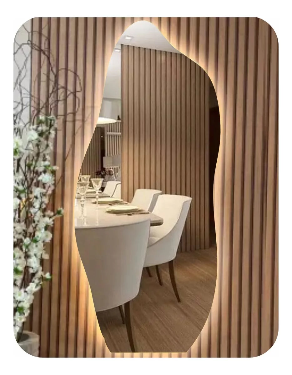 Espelho De Led Orgânico 160x60 Moderno Luxo Decorativo - Lojas Milana