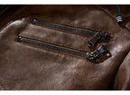 Jaqueta de Couro Masculina Premium com Capuz Removível