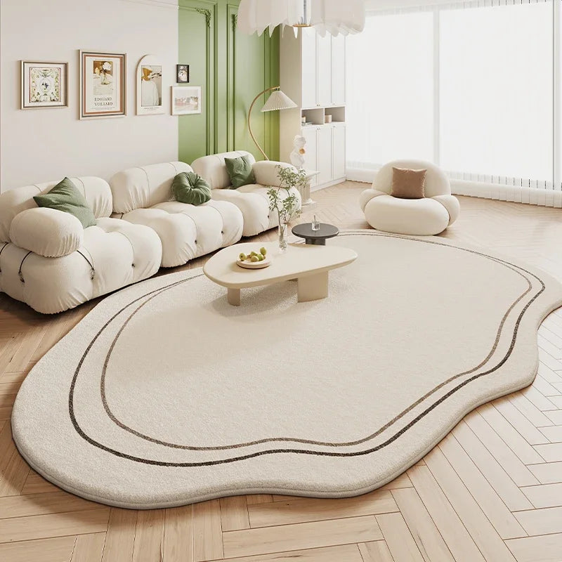 Tapete Sala De Estar Creme Irregular - Lojas Milana