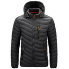 Jaqueta Masculina Puffer Leve com Capuz e Isolamento Térmico