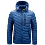 Jaqueta Masculina Puffer Leve com Capuz e Isolamento Térmico