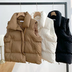 Colete Feminino Elegante com Gola Alta Acolchoado - (Promoção de Inverno 2026)