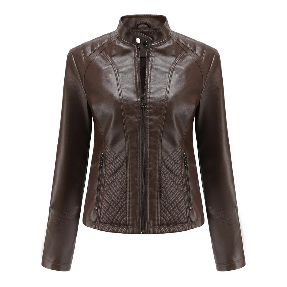 Jaqueta Feminina Estilo Biker com Zíper Luxy - (Promoção de Inverno 2026)