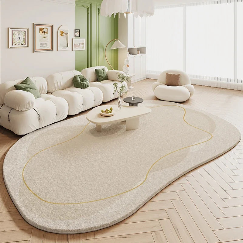 Tapete Sala De Estar Creme Irregular - Lojas Milana