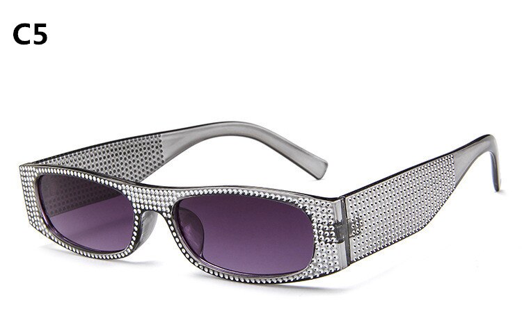 Óculos de Sol Vintage Retangular Strass Rioston UV400 (FRETE GRÁTIS)