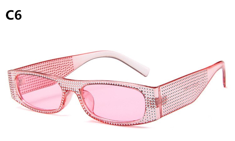 Óculos de Sol Vintage Retangular Strass Rioston UV400 (FRETE GRÁTIS)