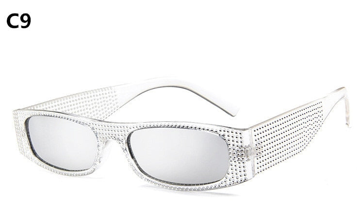 Óculos de Sol Vintage Retangular Strass Rioston UV400 (FRETE GRÁTIS)