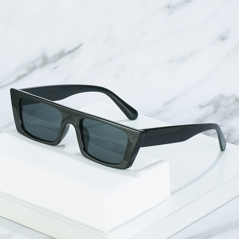 Óculos de Sol Retrô Retangular Tucker UV400 (FRETE GRÁTIS)